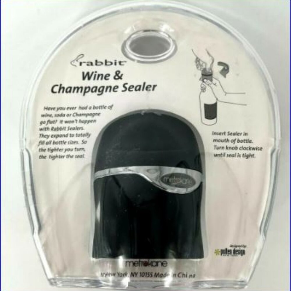 RABBIT by Metrokane Wine/Champagne Sealer - NWT/Sealed - Various Colors - Picture 12 of 15